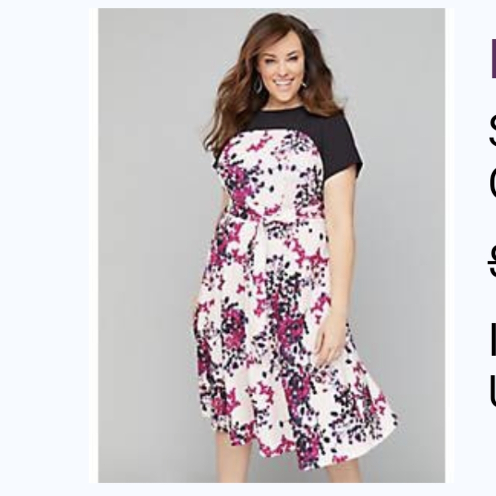Lane Bryant Front-Tie Scuba Fit & Flare Dress